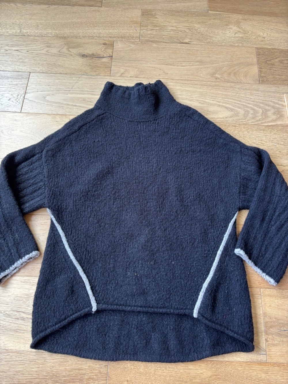 Moth anthropologie oversized mock neck sweater black womens XS